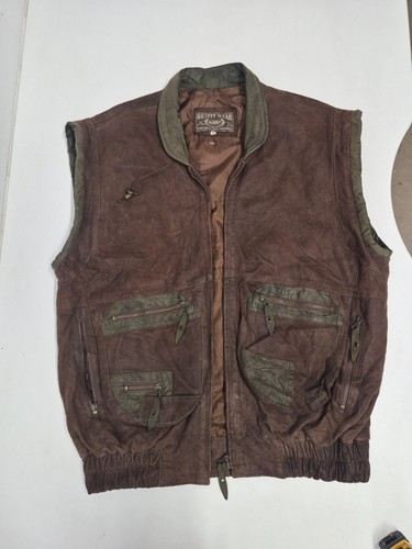 Vintage leather waistcoat - , 50"