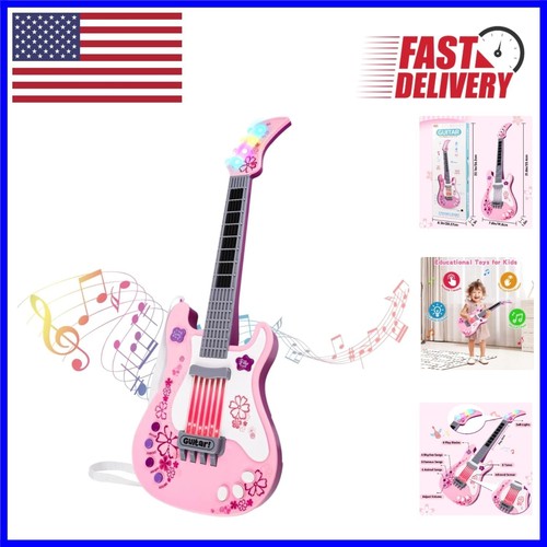 Kids pink guitar with lights - with, &