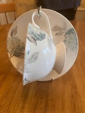 Laura Ashley 6 x Cup & Saucer Duck Egg Hydrangea Fine Bone China 