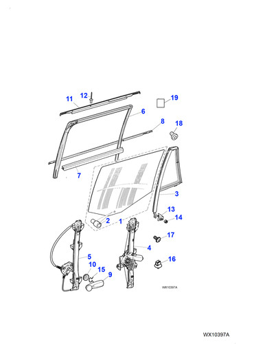 Jaguar door waist seal body - door,