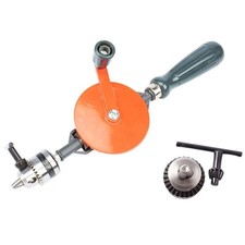 Multi-Function Hand Crank Manual Drill Double Gear Wood Plastic Punch DIY Tool