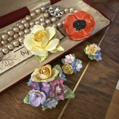 Vintage porcelain floral - porcelain,