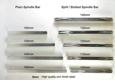 Spindle Bar / Split Spindle Bar 8mm for Door Handles Repairs, Plain or Slotted