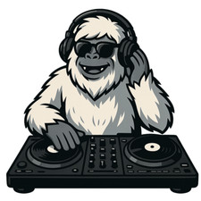 DJ Yeti sticker 9x9 cm funny