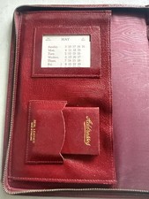 Vintage Red Leather Brass Zip