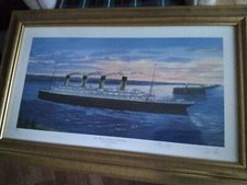 RMS TITANIC “MAIDEN DEPARTURE “Signed By 2 SURVIVORS AND ARTIST SIMON FISHER