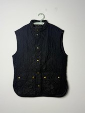 Barbour Quilted Gilet Vest Size L Black Sleeveless Jacket 