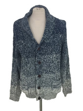 Joe Browns Men's Cardigan Size M Blue/White 100% Acrylic Button Closure Used F1