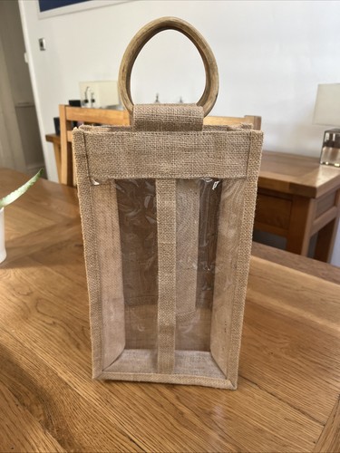 Double wine bottle jute bag - double,