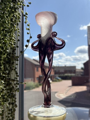 Vintage glass candle stick - vintage,