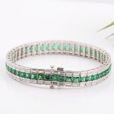 Princess Emerald & Diamond 14K