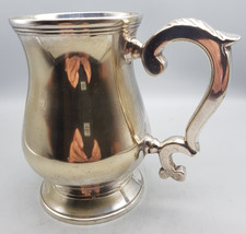 Vintage EPNS on Brass Tankard With Decorative Handle, 0.5 litre.