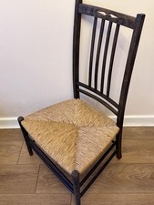 Antique Wooden Rush Seated