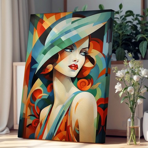 Art deco woman expressionism - art,