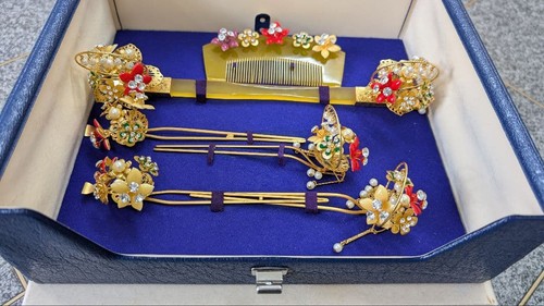 Gold and colored floral