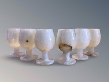 Set Of 6 Vintage Onyx Goblets