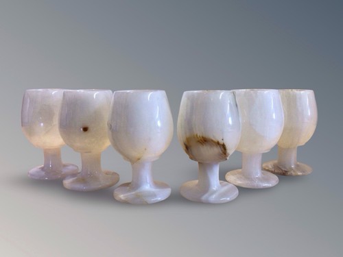 Set vintage onyx goblets - vintage,