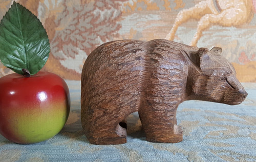Hand carved wooden bear black - hand,