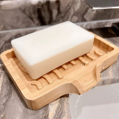 Bamboo soap dish holder tray - holder,