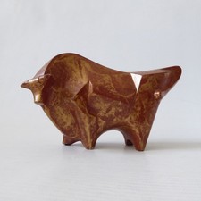 Sotaro Saegusa Japan metal ox sculpture stylised brutalist modernist bull statue