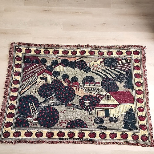 Vtg tapestry throw blanket - throw,