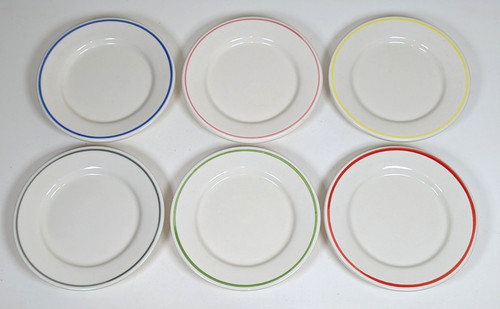 White stoneware side plates - white, x6