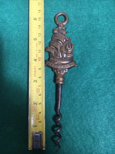 Vintage brass corkscrew - vintage,