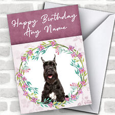Giant Schnauzer Dog Pink Floral Animal Personalised Birthday Card