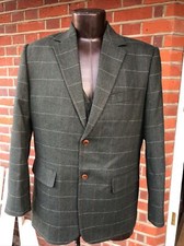Mens Bespoke Green Check Tweed