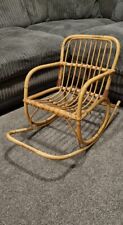 Vintage bamboo cane rocking chair seat-  child's Teddy bear rocking chair