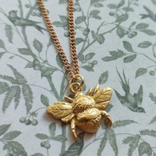 Gold Plated Bee Pendant Necklace