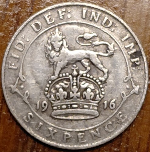 1916 king george - king, sixpence