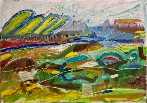 Studland landscape dorset oil - studland,