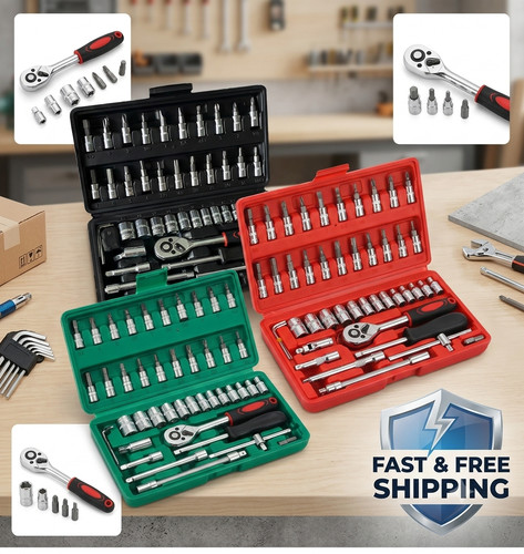 46pcs drive ratchet - 46pcs, 1/4"