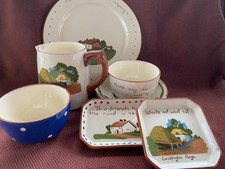 Vintage Dartmouth Devon Motto Ware Jug Sugar Bowls Plate Ash Trays Saucer