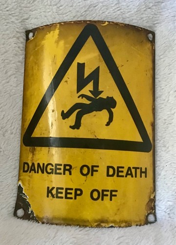 Vintage enamel sign danger - vintage,