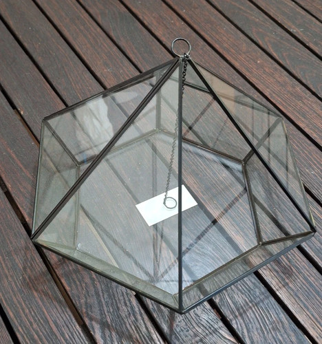 Large diamond glass brass - diamond,
