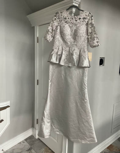 Lanting silver lace satin - silver,