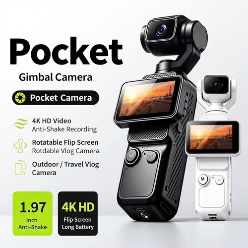 Pocket action camera vlog - 4k,