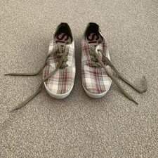 Men's Used SUPERDRY Size 9 canvas laced Deck Pumps Beach Holiday Trainers Shoes