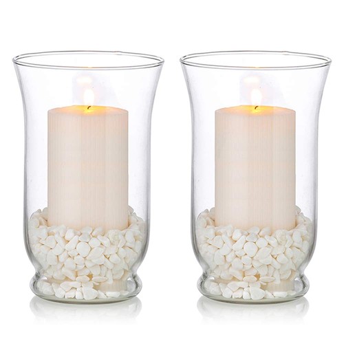 Glass pillar candle holders - candle,