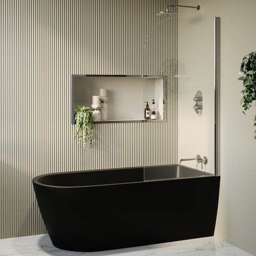 Matt black freestanding shower - matt,