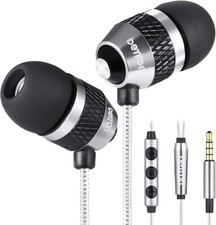 Betron Wired In-Ear Earphones with Mic, Passive Noise Cancelling Earbuds 4 Color