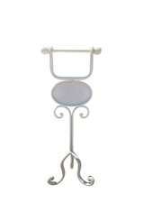Shabby Chic White Freestanding Wrough Iron Toilet Paper Holder With Plaque