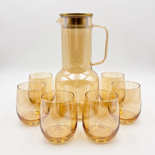 7pcs amber glass carafe jug - 7pcs,