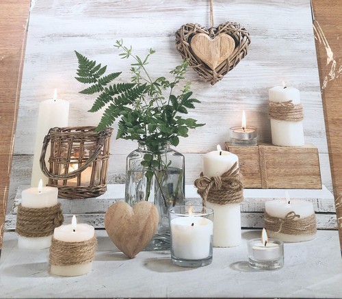 Rustic candle display - display, wall