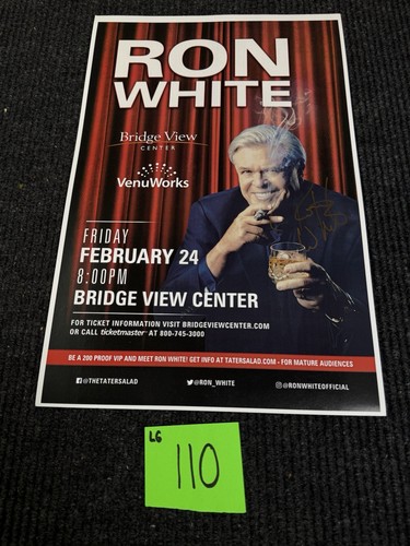 Ron white signed poster gold - white,