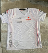 Vintage Vodafone McLaren Mercedes Formula 1 F1 team white T-shirt - Large