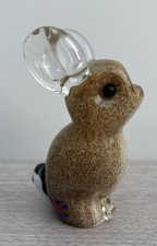 Langham Glass Rabbit Paperweight Labelled & Signed Paul Miller
