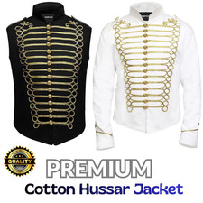 Mens Hussar Jacket  Steampunk Napoleon Style Costume Vest Military Parade jacket